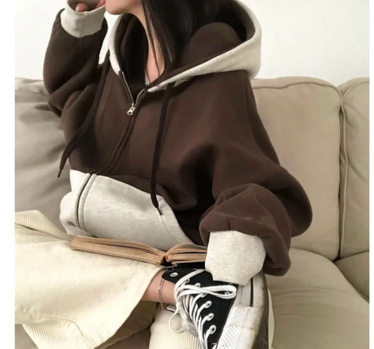 Autumn loose coat hooded long sleeve hoodie for women