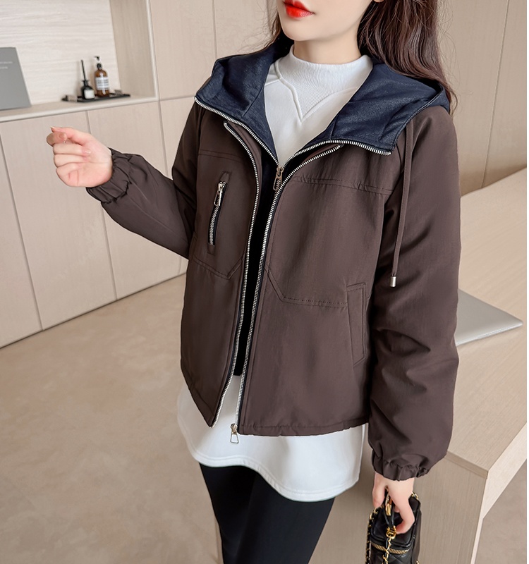 All-match winter coat plus velvet hooded jacket for women