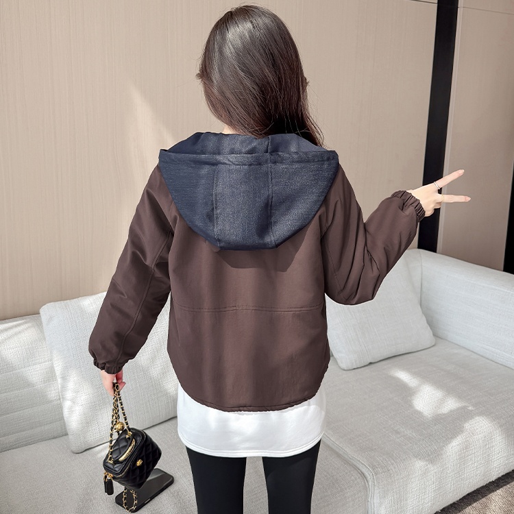 All-match winter coat plus velvet hooded jacket for women