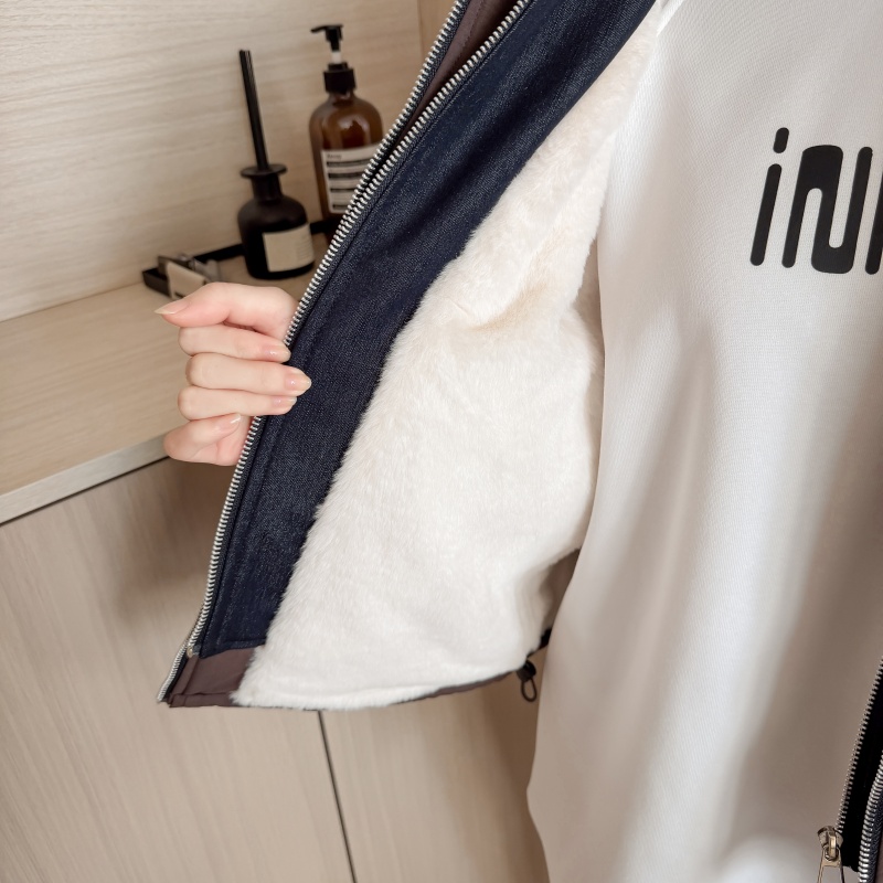 All-match winter coat plus velvet hooded jacket for women