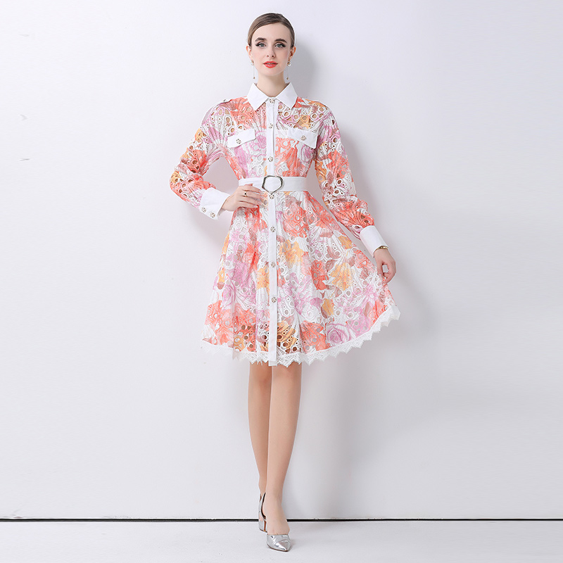 Temperament hollow France style crochet dress for women