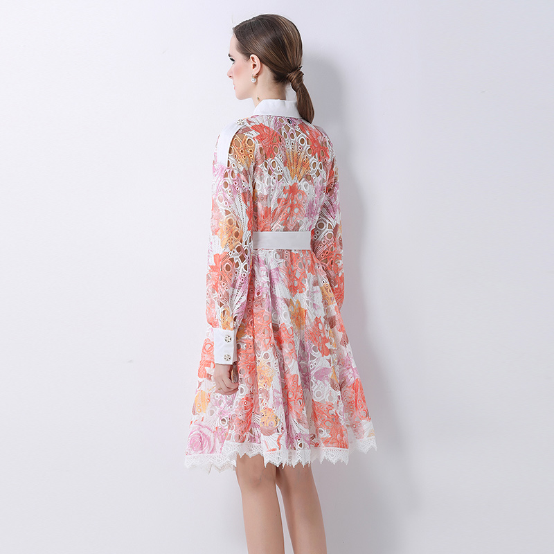 Temperament hollow France style crochet dress for women