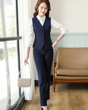 Slim waistcoat profession suit pants 2pcs set