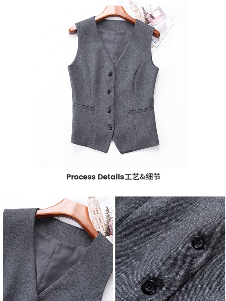 Slim waistcoat profession suit pants 2pcs set