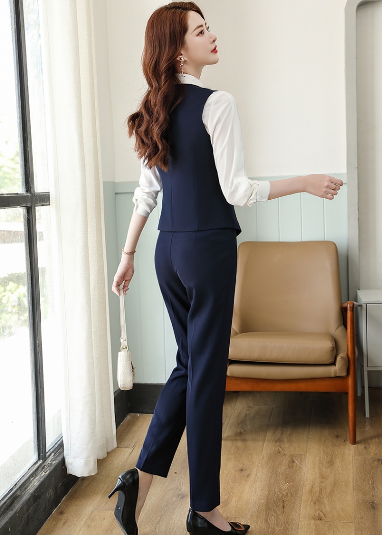 Slim waistcoat profession suit pants 2pcs set