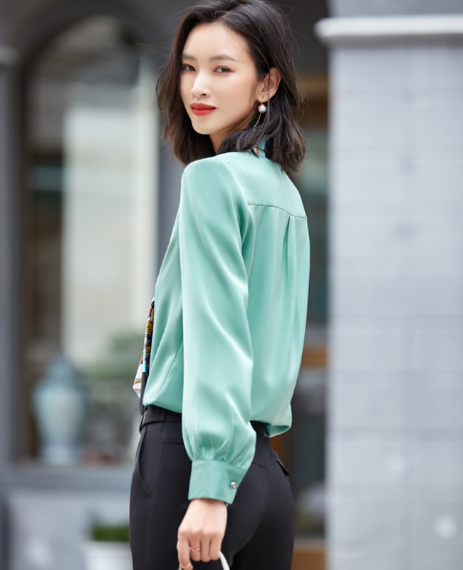 Autumn and winter tops white small shirt for women