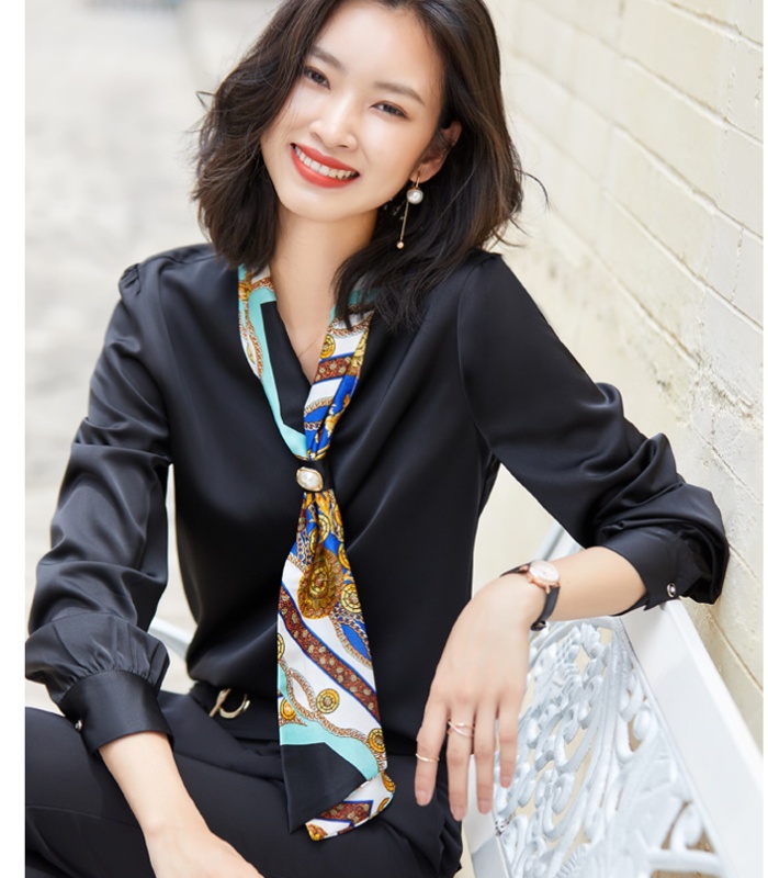 Autumn and winter tops white small shirt for women