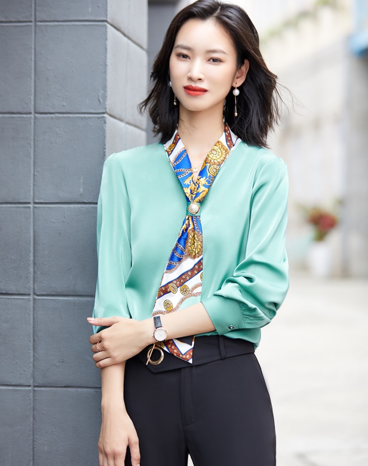 Autumn and winter tops white small shirt for women