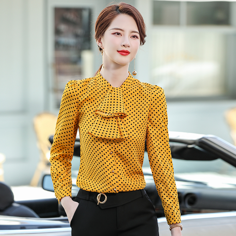 Polka dot fashion shirt niche chiffon shirt for women