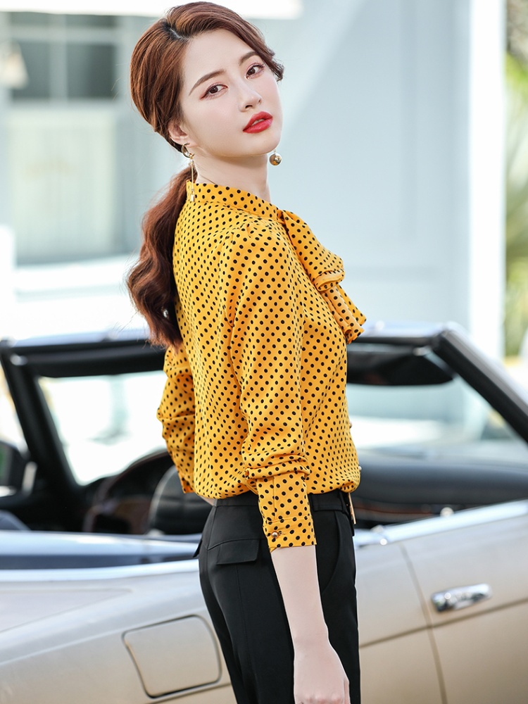Polka dot fashion shirt niche chiffon shirt for women