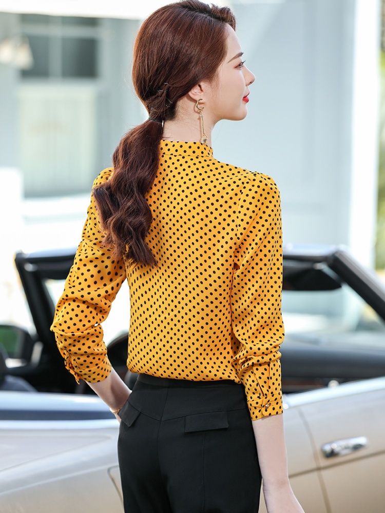 Polka dot fashion shirt niche chiffon shirt for women