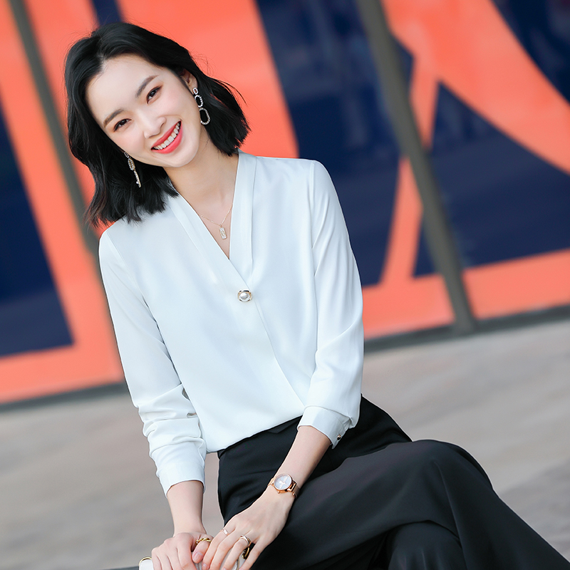 Simple loose chiffon shirt commuting temperament shirt