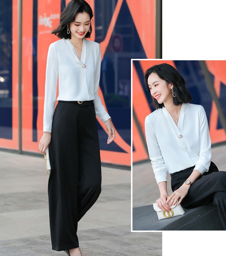 Simple loose chiffon shirt commuting temperament shirt