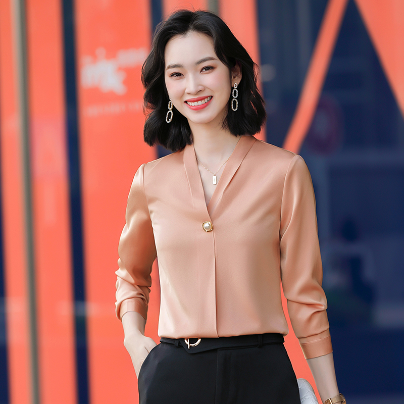 Simple loose chiffon shirt commuting temperament shirt