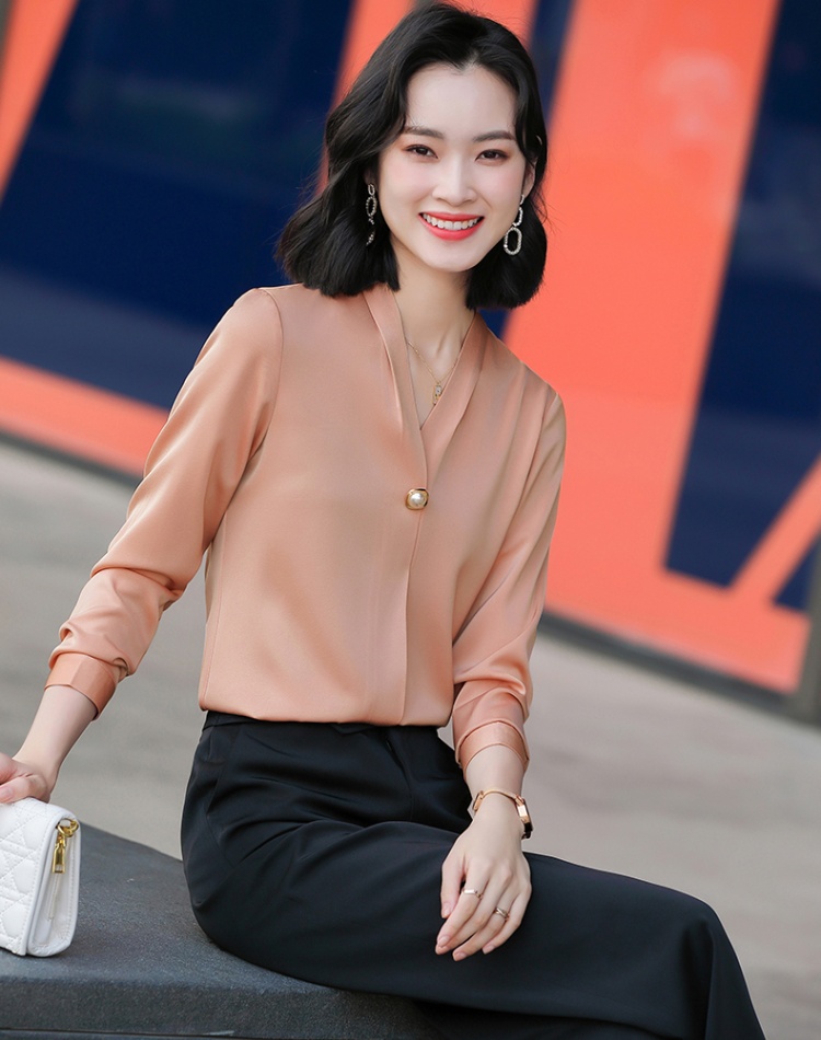 Simple loose chiffon shirt commuting temperament shirt