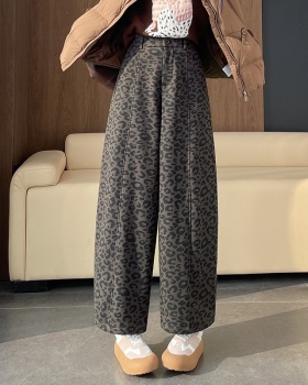 High waist leopard bloomers slim pants for women