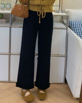 Loose wide leg pants wood ear casual pants for women