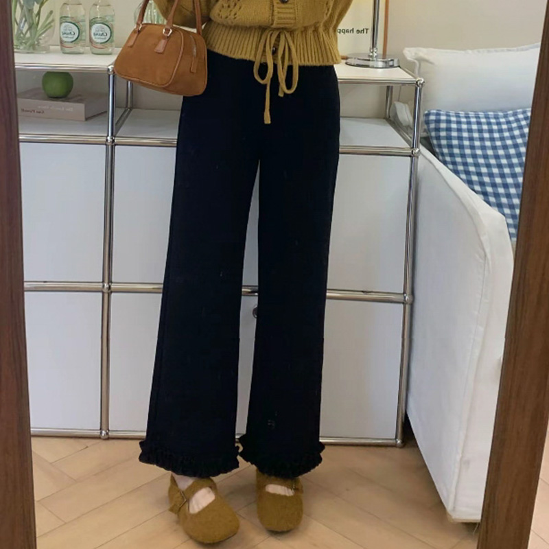 Loose wide leg pants wood ear casual pants for women