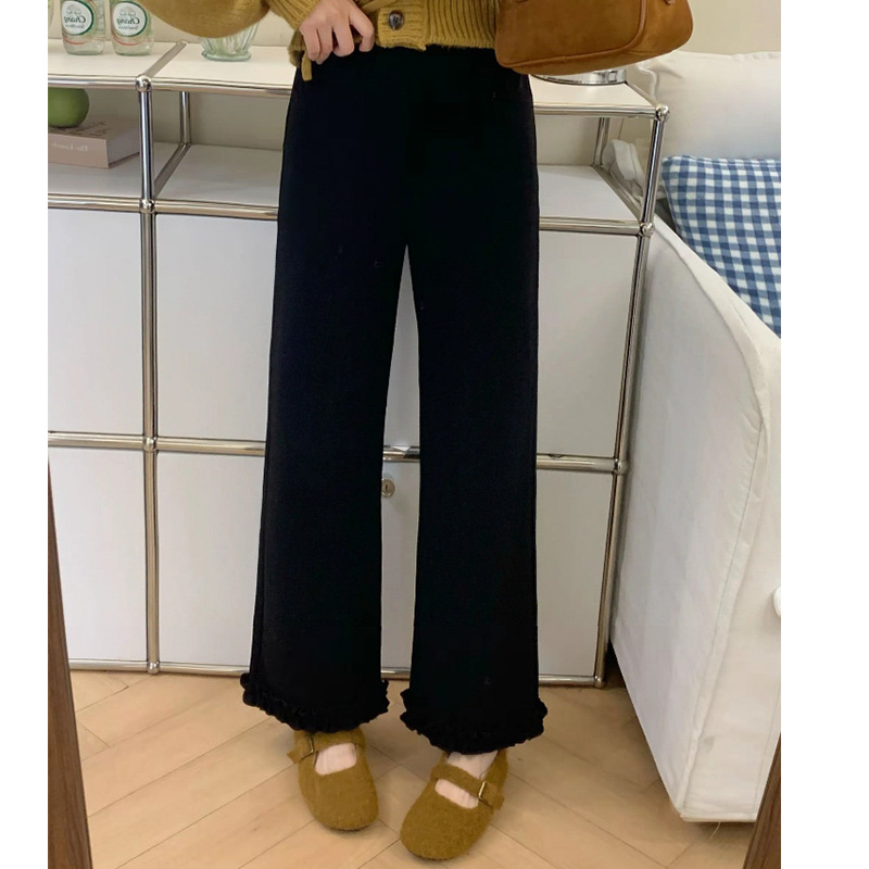 Loose wide leg pants wood ear casual pants for women