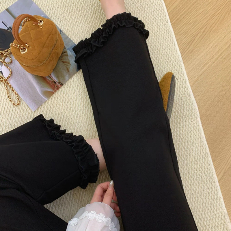 Loose wide leg pants wood ear casual pants for women