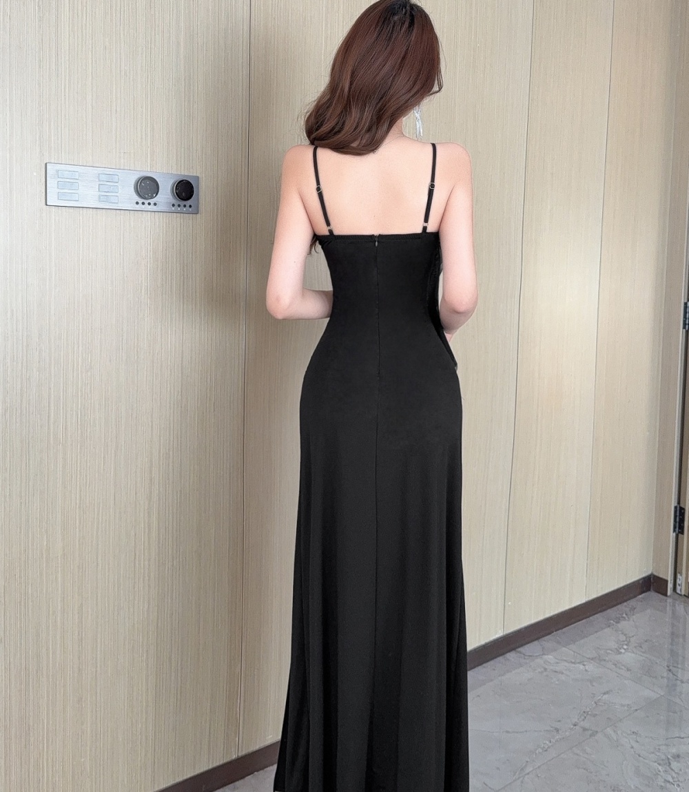 Sexy banquet sling dress split nightclub formal dress