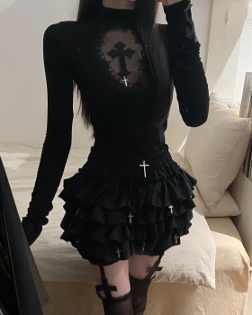 Bottoming slim tops fashion short skirt a set for women