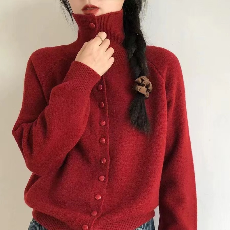 Single-breasted sweater cardigan for women