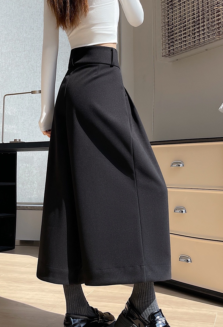 Fashion breasted wide leg pants flanging pants for women