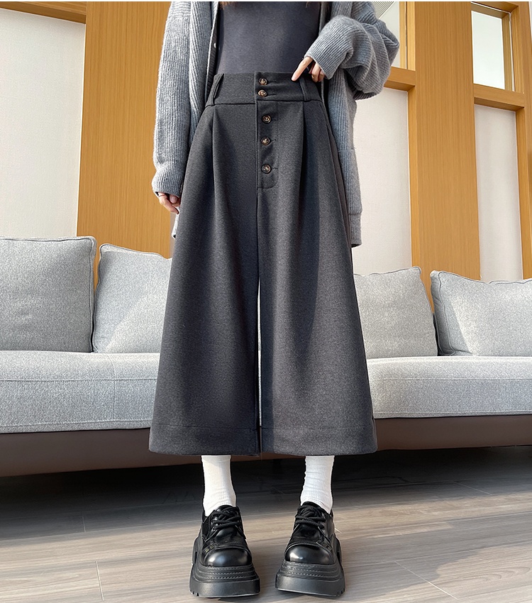 Fashion breasted wide leg pants flanging pants for women