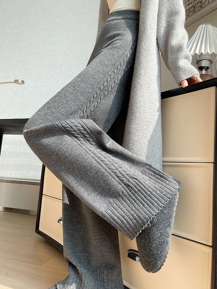 Drape straight long pants retro wide leg pants for women