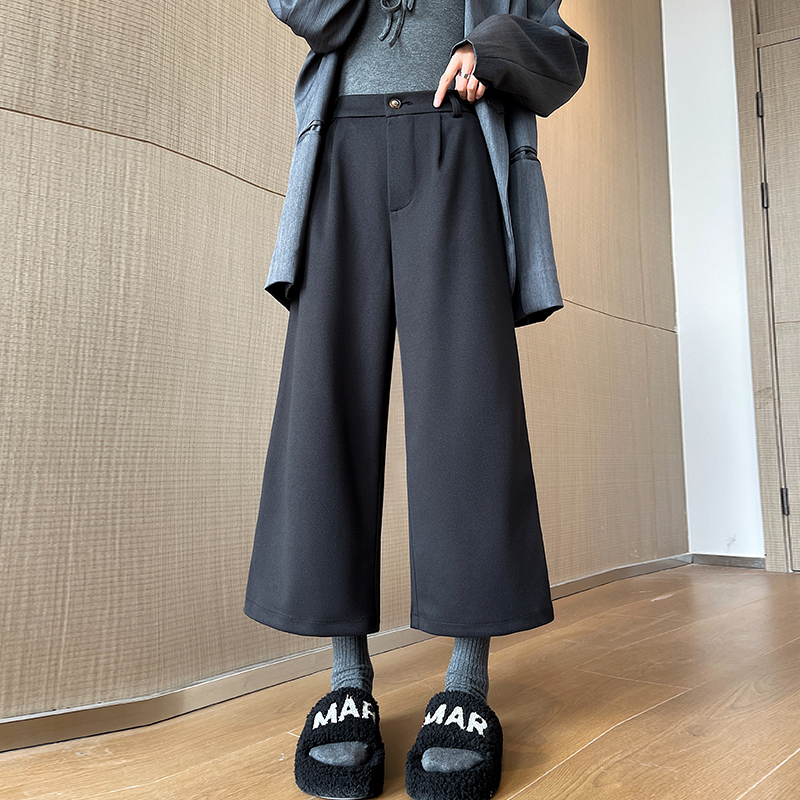 Autumn and winter slim pants loose straight doll shirt