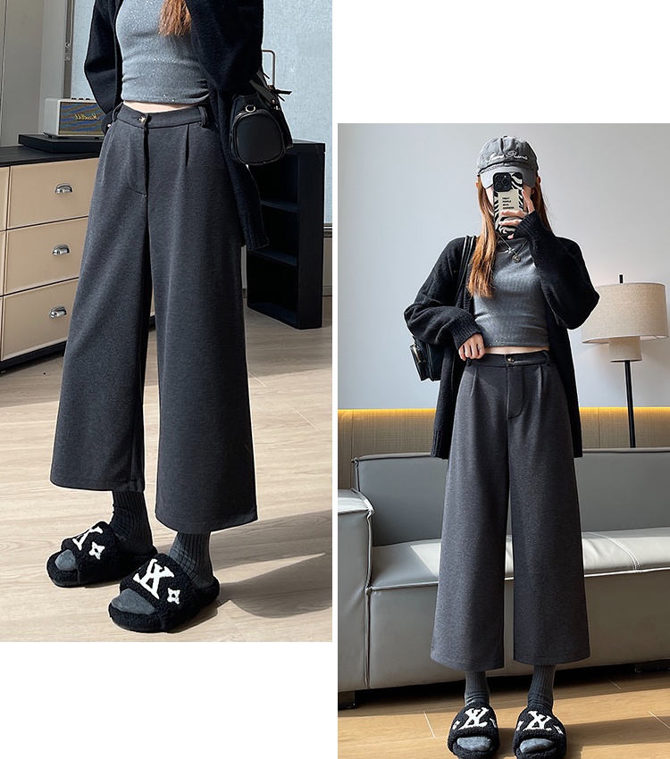 Autumn and winter slim pants loose straight doll shirt