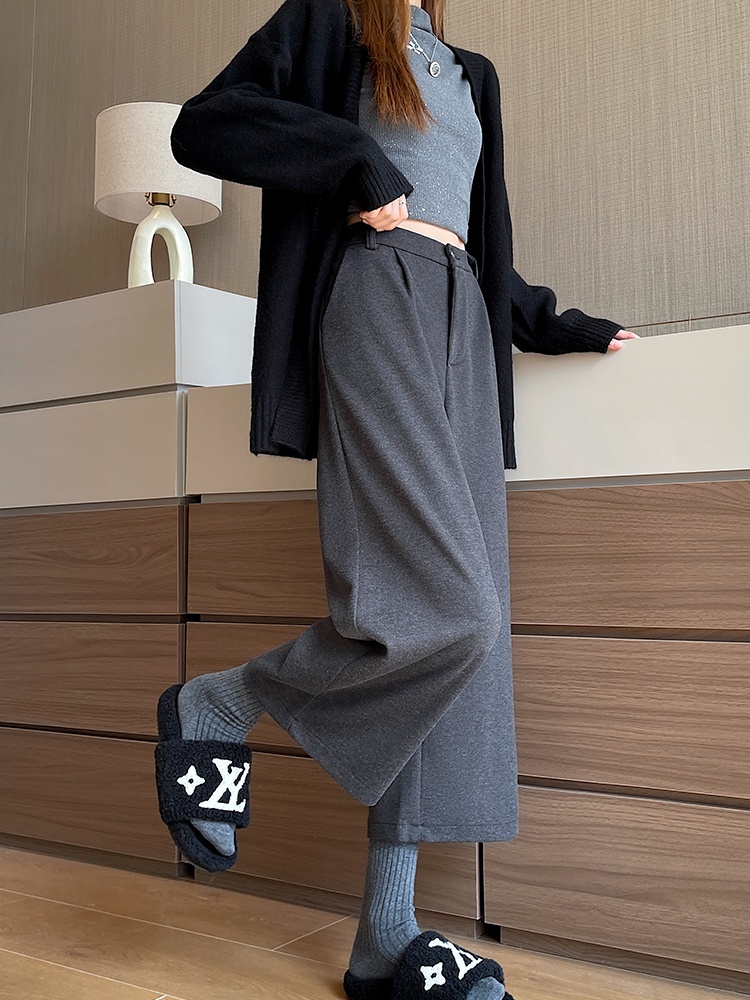Autumn and winter slim pants loose straight doll shirt