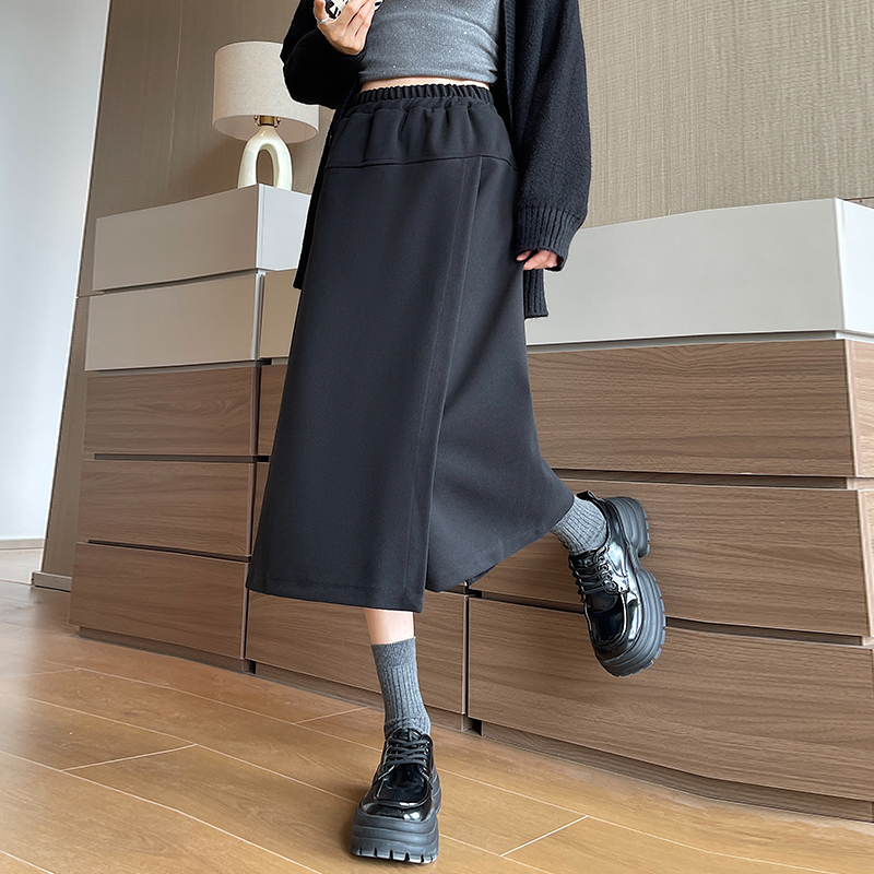 Slim winter fat sister woolen Casual culottes