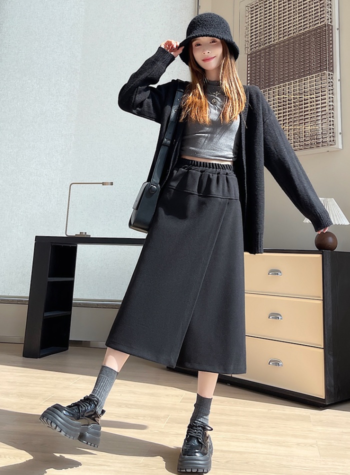 Slim winter fat sister woolen Casual culottes