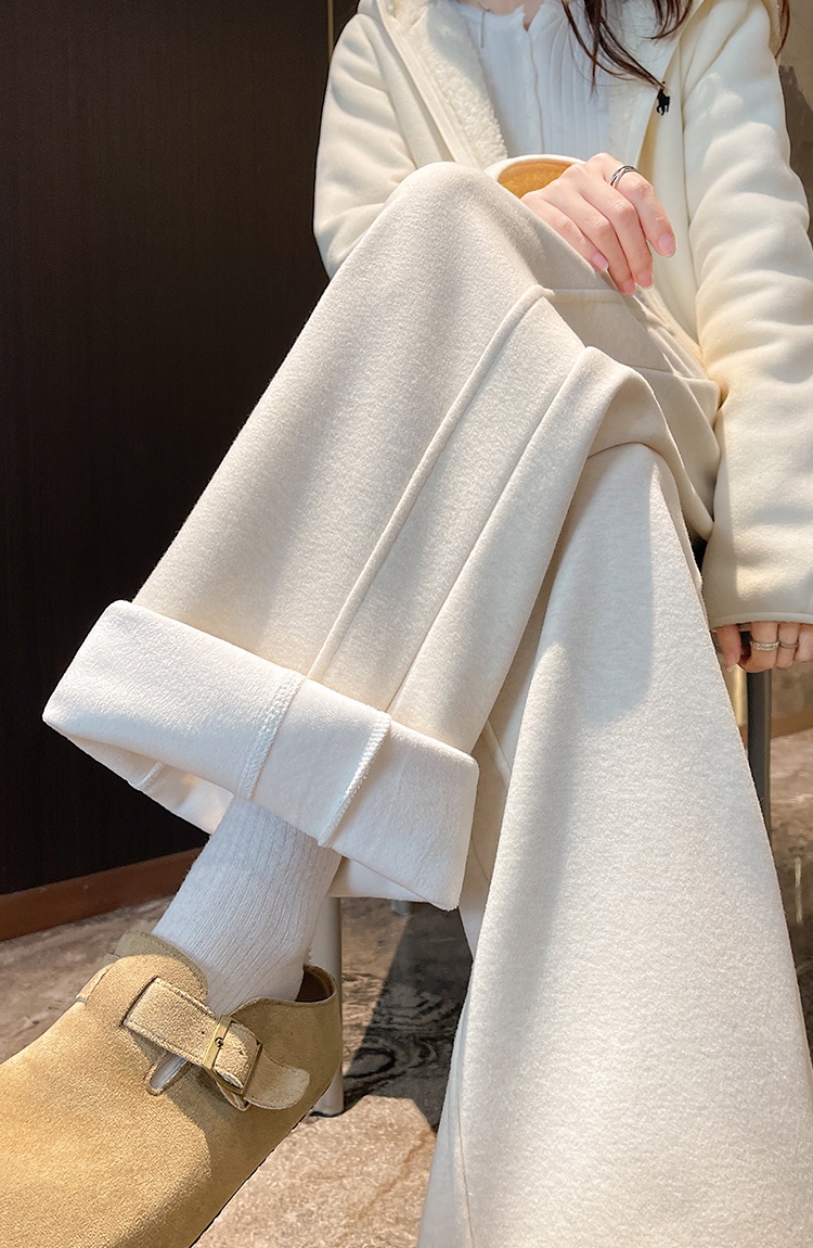 Cashmere lazy casual pants drawstring long pants for women