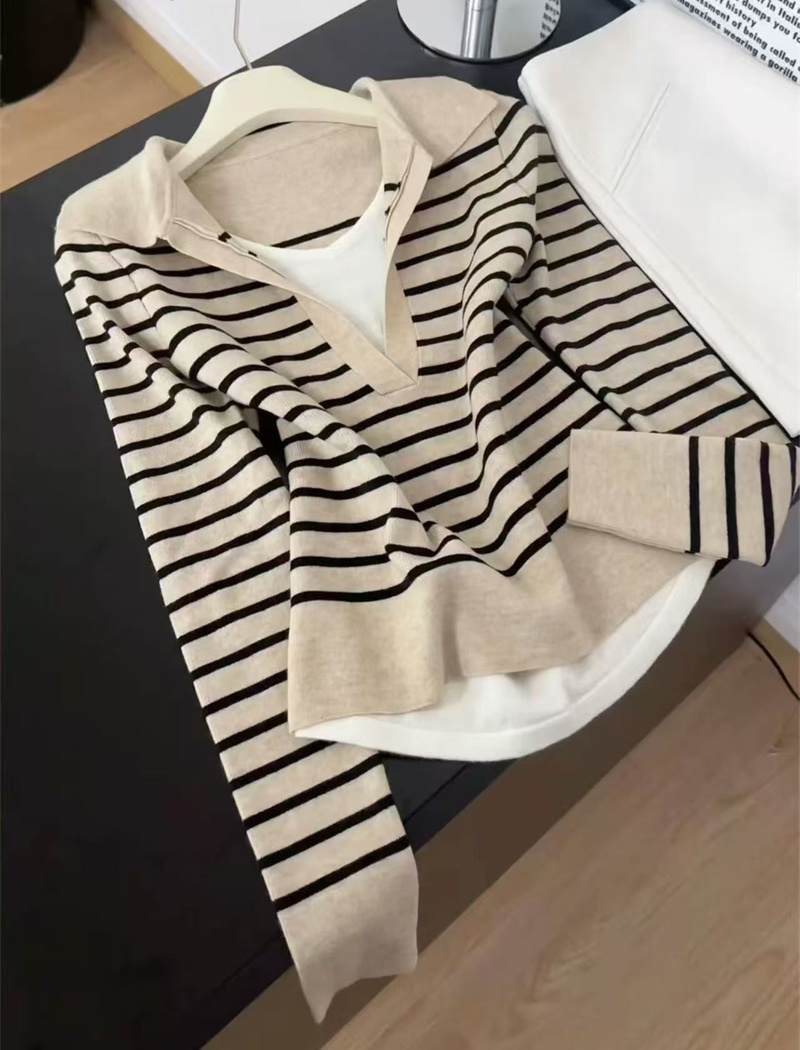 Mixed colors Korean style sweater autumn slim tops for women
