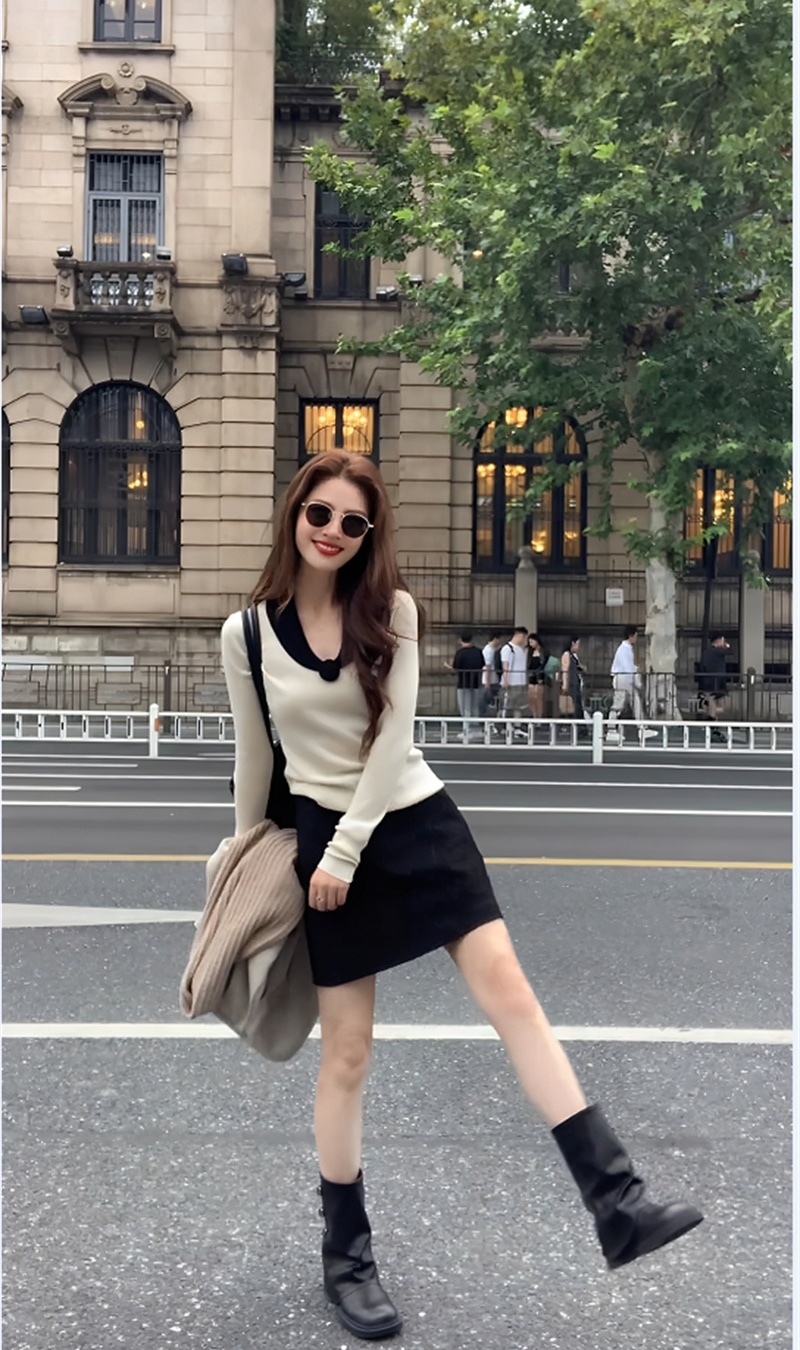 Bottoming lazy sweater inside the ride Korean style tops