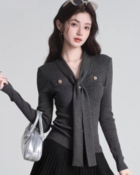 Long sleeve temperament tops all-match sweater