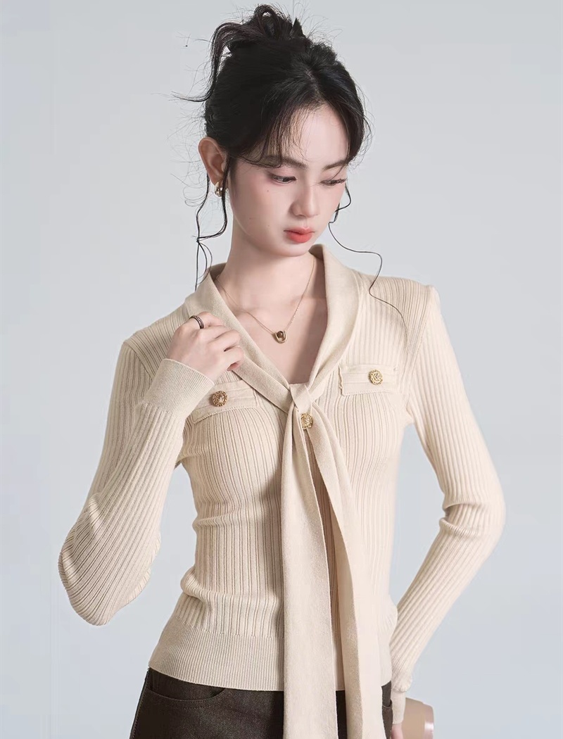 Long sleeve temperament tops all-match sweater