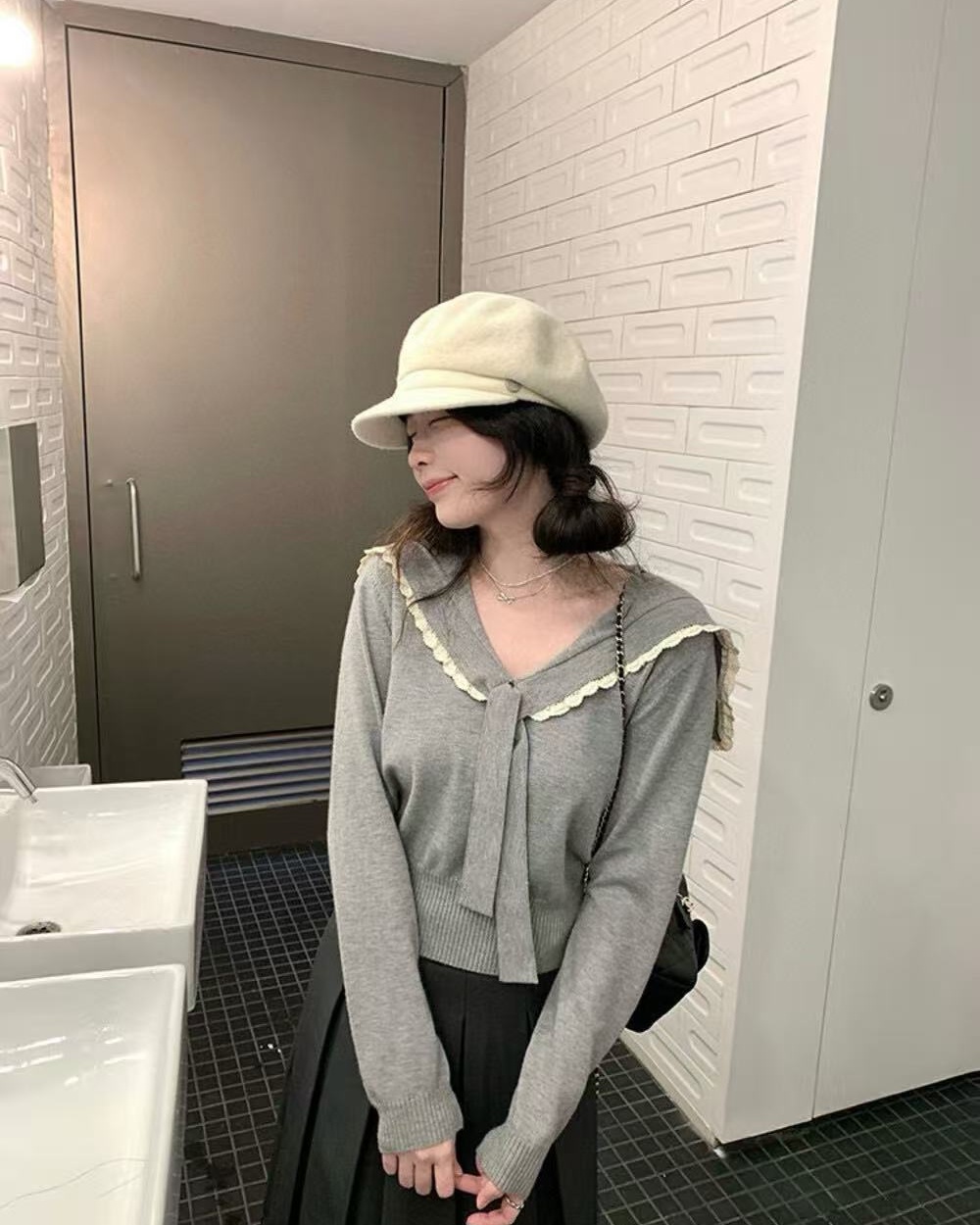 College style tops long sleeve sweater