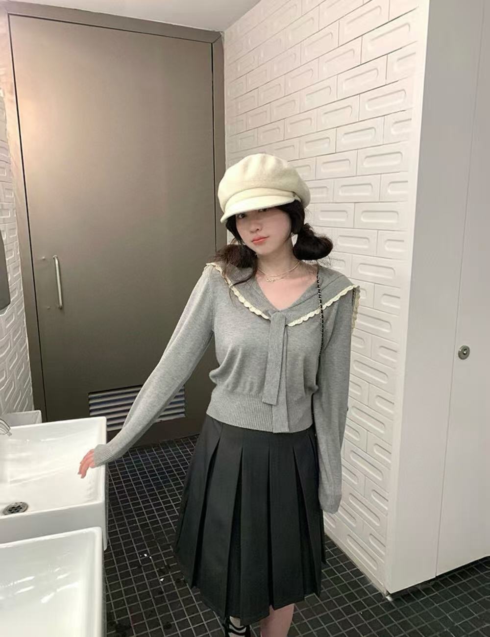 College style tops long sleeve sweater