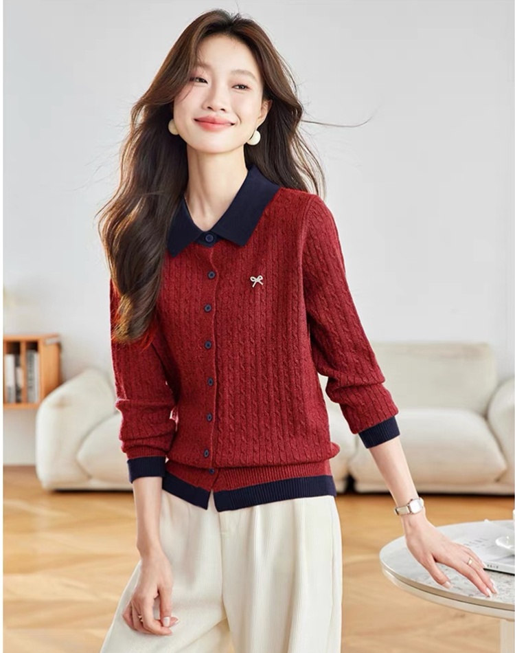 Outside the ride lapel cardigan autumn coat