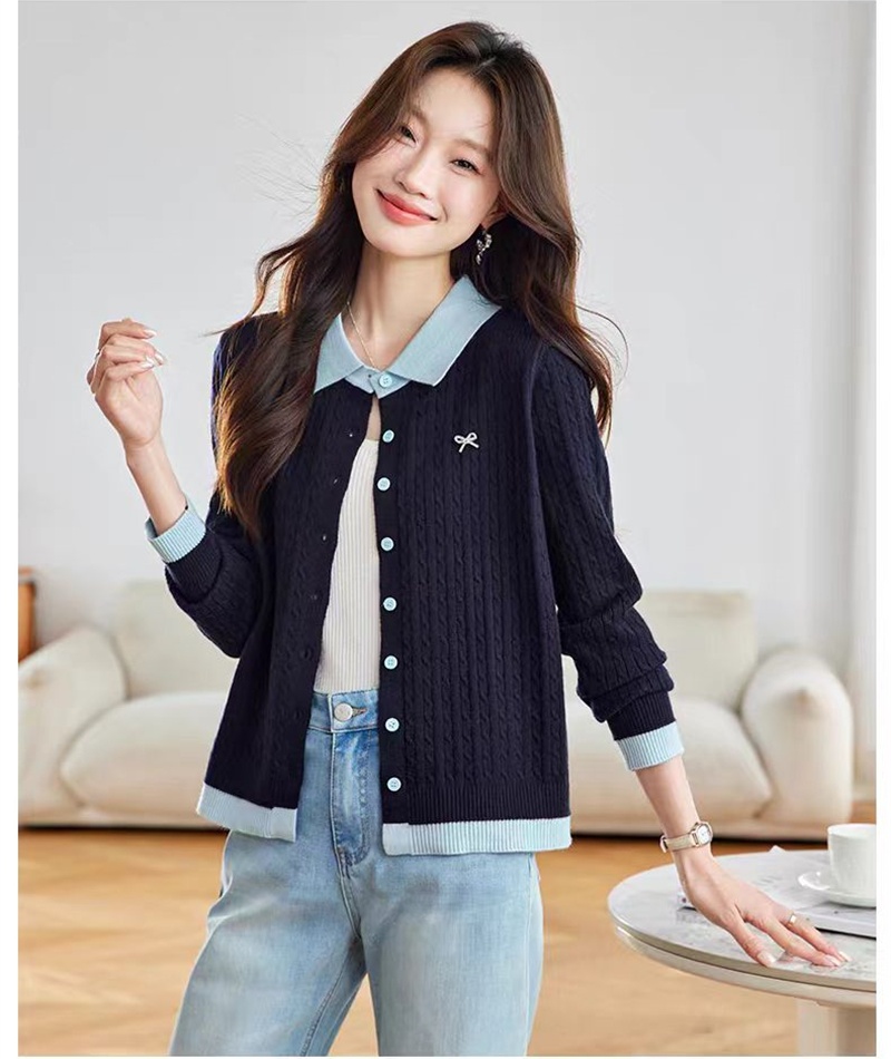 Outside the ride lapel cardigan autumn coat