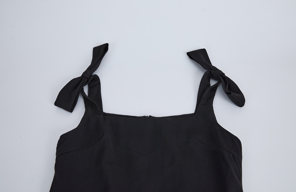 Sexy niche rose decoration shoulder strap stereoscopic dress