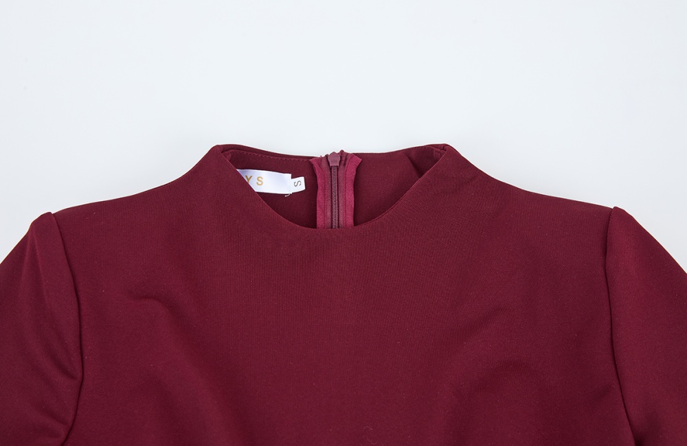 Slim metal buckles decoration dress fold long dress