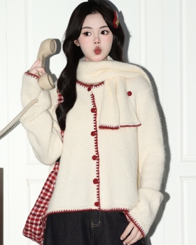 Loose long sleeve cardigan show young coat for women