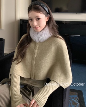 Bottoming sweater autumn and winter cloak a set for women