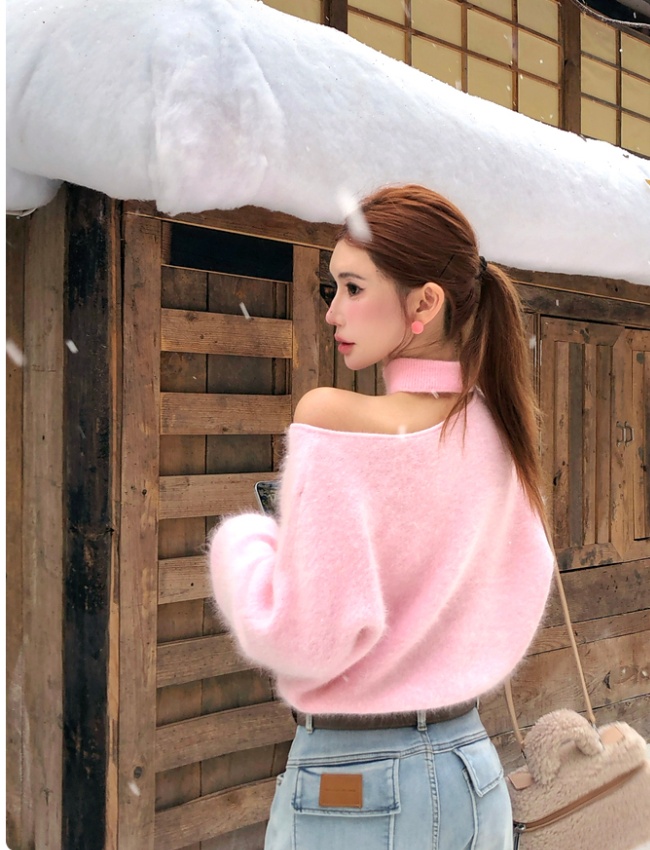 Temperament autumn and winter tops halter elmo sweater