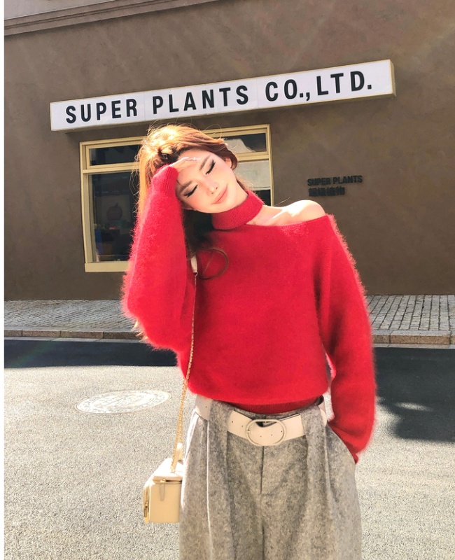 Temperament autumn and winter tops halter elmo sweater